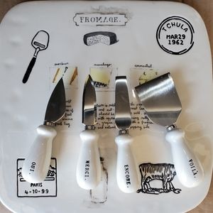 Rae Dunn Fromage Cheese Board and French Knife Set